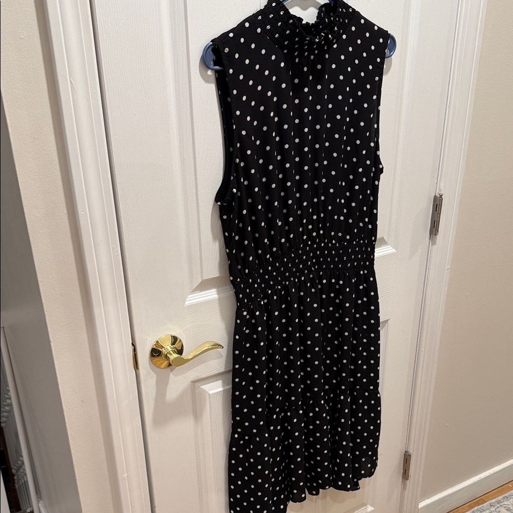 Nanette Lepore Black and White Polka Dot Midi Dress